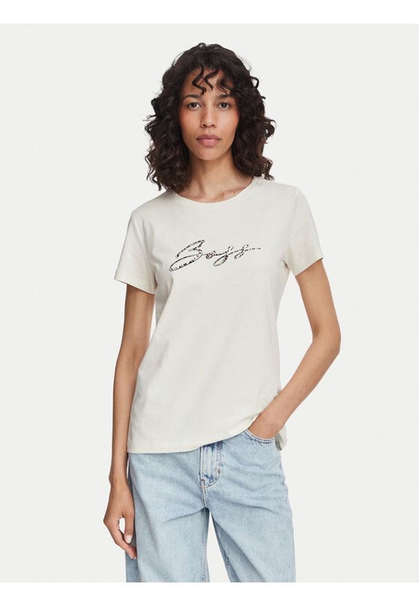 BOSS T-Shirt C_Elove_5 50566827 Beżowy Slim Fit. Kolor: beżowy. Materiał: bawełna