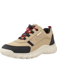 Geox - Buty GEOX J SIMBYOS BOY B ABX Jasnobrązowy. Kolor: brązowy, wielokolorowy, beżowy. Materiał: syntetyk, tkanina. Sport: turystyka piesza