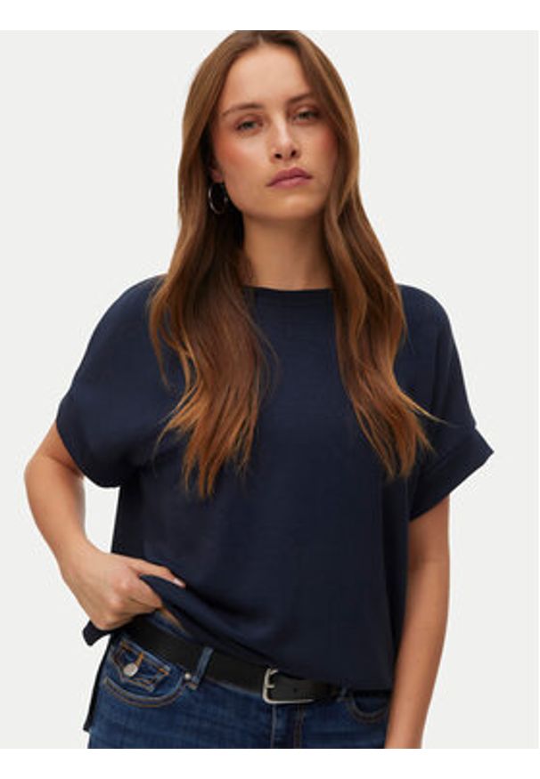 Vero Moda Bluzka Hali 10339414 Granatowy Regular Fit. Kolor: niebieski. Materiał: syntetyk, wiskoza
