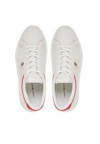 TOMMY HILFIGER - Tommy Hilfiger Sneakersy Pointy Court Sneaker FW0FW07460 Écru. Materiał: skóra #6