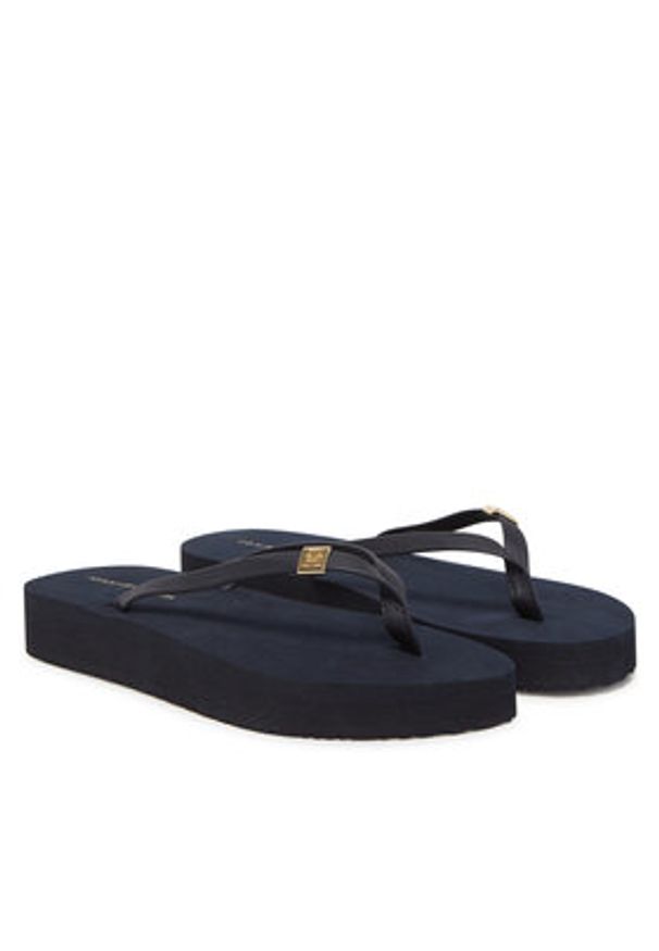 TOMMY HILFIGER - Tommy Hilfiger Japonki Elevated Chic Beach Sandal FW0FW08523 Granatowy. Kolor: niebieski. Materiał: skóra