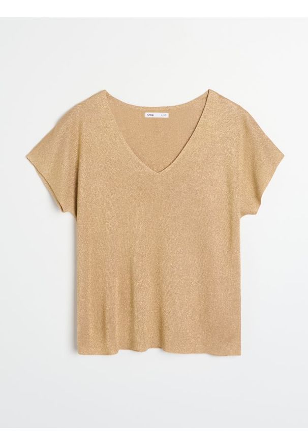 Sinsay - Bluzka z domieszką wiskozy - beżowy. Kolor: beżowy. Materiał: wiskoza