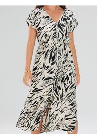 Sinsay - Sukienka midi ze wzorkiem - wielobarwny. Długość: midi #1