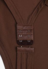 Born2be - Ciemnobrązowe Body Maerane. Kolor: brązowy. Materiał: jeans. Długość rękawa: długi rękaw. Długość: długie. Styl: klasyczny #2