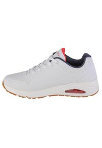 skechers - Męskie UNO STAND ON AIR Sneakersy Biały / Granatowy. Kolor: biały, wielokolorowy, niebieski. Materiał: guma, materiał, syntetyk, poliester. Wzór: gładki