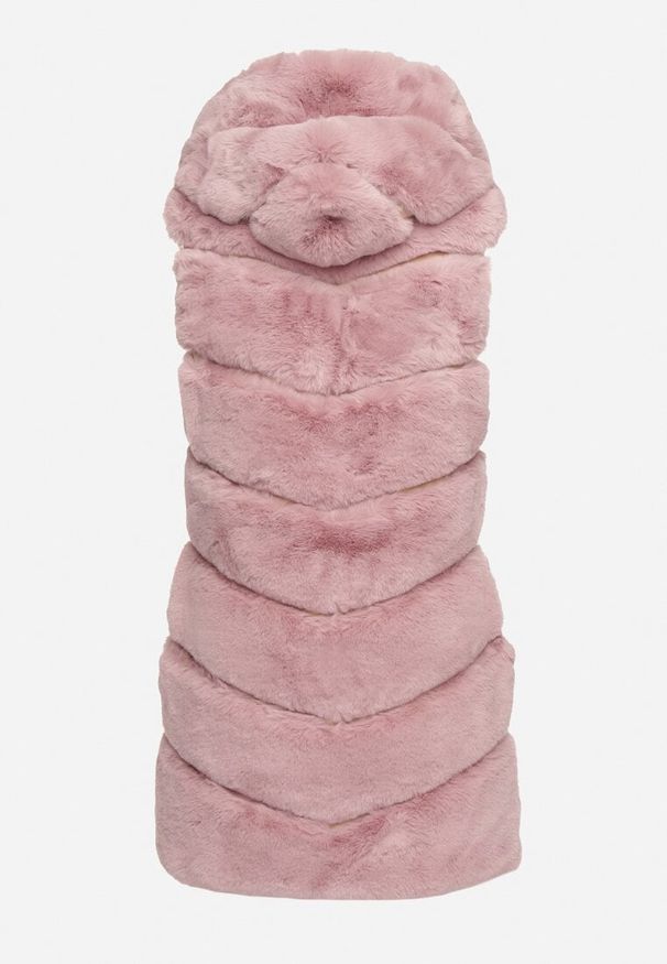 Born2be - Różowa Kamizelka Futrzana Rumpleflip. Okazja: na co dzień. Typ kołnierza: kaptur. Kolor: różowy. Materiał: futro. Styl: elegancki, casual