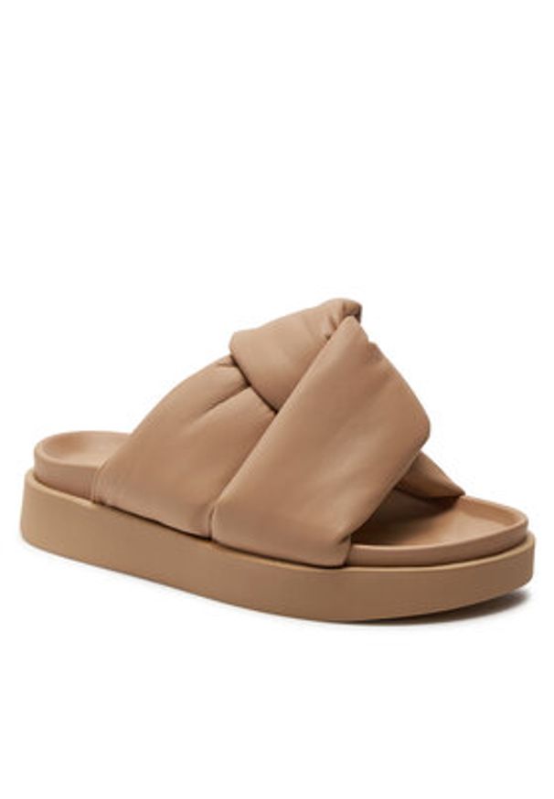 Inuikii Klapki Soft Crossed 70104-140 Beżowy. Kolor: beżowy. Materiał: skóra