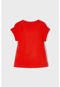 Mayoral T-shirt bawełniany dziecięcy kolor czerwony. Okazja: na co dzień. Kolor: czerwony. Materiał: bawełna. Wzór: nadruk. Styl: casual