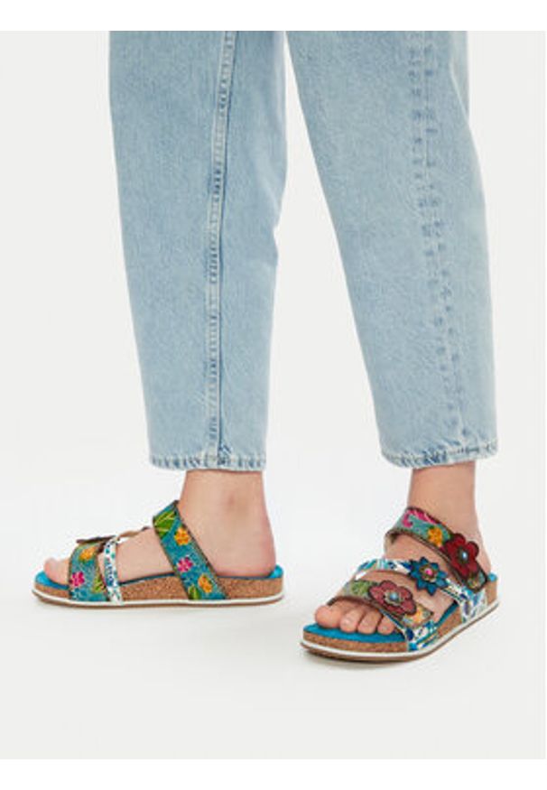 Laura Vita Klapki Brcyano 16 Niebieski. Kolor: niebieski. Materiał: skóra