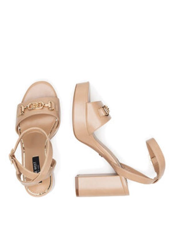 Nine West Sandały R25SS04320 Beżowy. Kolor: beżowy. Materiał: syntetyk, materiał