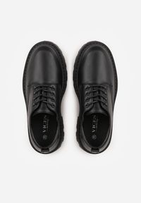 Renee - Czarne Eleganckie Półbuty Oksfordki VICES ze Sznurowaniem i Platformą Anatala. Okazja: na co dzień, na randkę. Zapięcie: sznurówki. Kolor: czarny. Materiał: jeans. Obcas: na platformie. Styl: elegancki #9