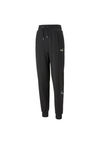 Spodnie sportowe damskie Puma Power Novashine CB Pants. Kolor: czarny, wielokolorowy. Materiał: dresówka. Sport: fitness