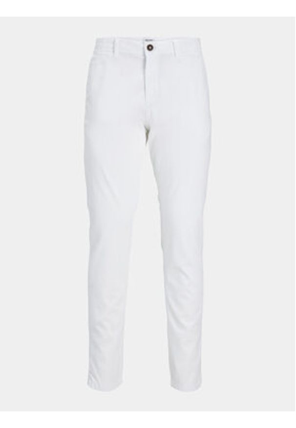 Jack & Jones - Jack&Jones Chinosy Marco 12150148 Biały Slim Fit. Kolor: biały. Materiał: bawełna