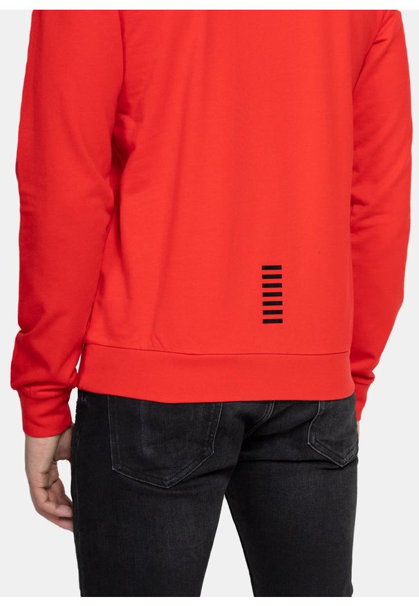 Bluza męska EA7 Emporio Armani (8NPM04 PJ05Z 1451). Okazja: na co dzień. Typ kołnierza: kaptur. Kolor: czerwony. Materiał: bawełna. Styl: sportowy, casual