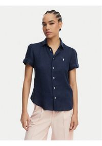 Polo Ralph Lauren Koszula 211973366506 Granatowy Regular Fit. Typ kołnierza: polo. Kolor: niebieski. Materiał: len #1