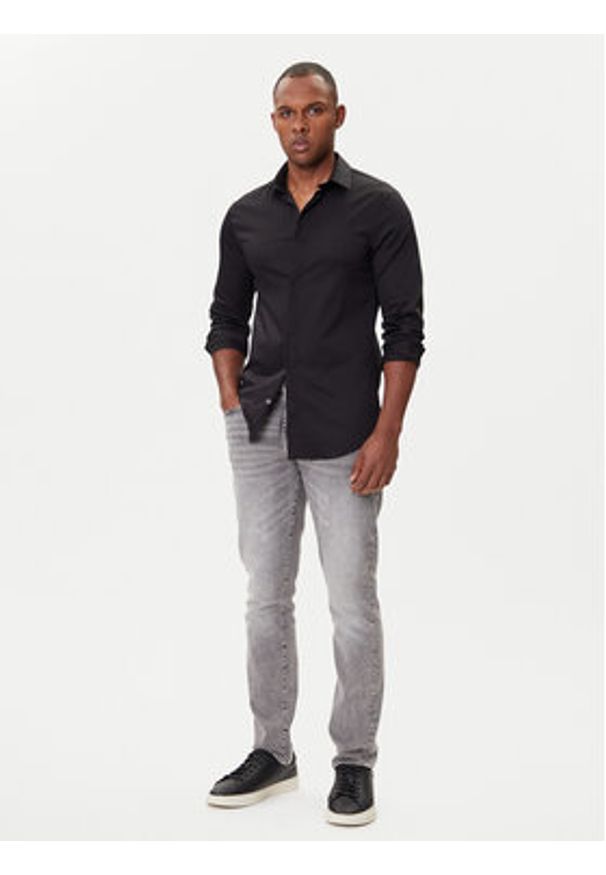 Armani Exchange Koszula XM001867 AF10192 UC001 Czarny Slim Fit. Kolor: czarny. Materiał: bawełna