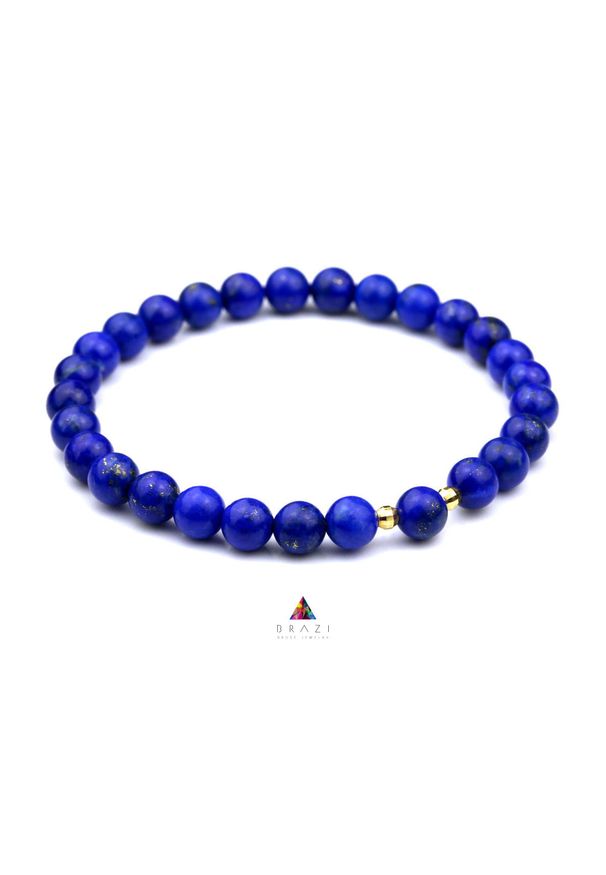 Brazi Druse Jewelry - Bransoletka Lapis Lazuli. Materiał: pozłacane, srebrne. Kamień szlachetny: lapis lazuli