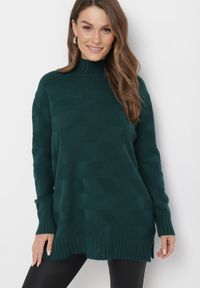 Born2be - Ciemnozielony Golf Klasyczny Eivone. Typ kołnierza: golf. Kolor: zielony. Sezon: jesień, zima. Styl: klasyczny #4