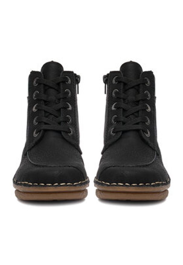 Rieker Trzewiki 73303-00 Czarny. Kolor: czarny. Materiał: syntetyk, materiał