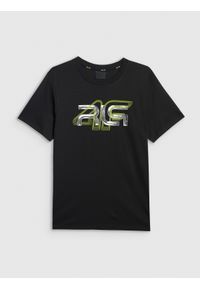 4f - 4F T-shirt regular z nadrukiem męski 4F x Robert Lewandowski - czarny XXL. Okazja: na co dzień. Kolor: czarny. Materiał: materiał, bawełna. Wzór: nadruk. Styl: casual, sportowy