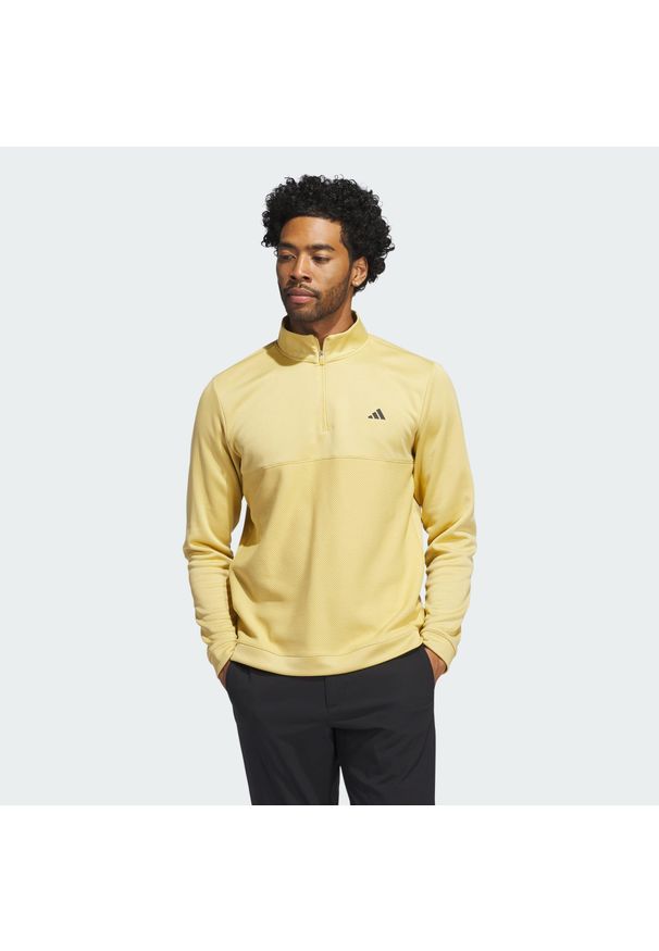 Adidas - Bluza Ultimate365 Textured Quarter-Zip. Typ kołnierza: golf. Kolor: biały. Materiał: materiał. Długość rękawa: długi rękaw