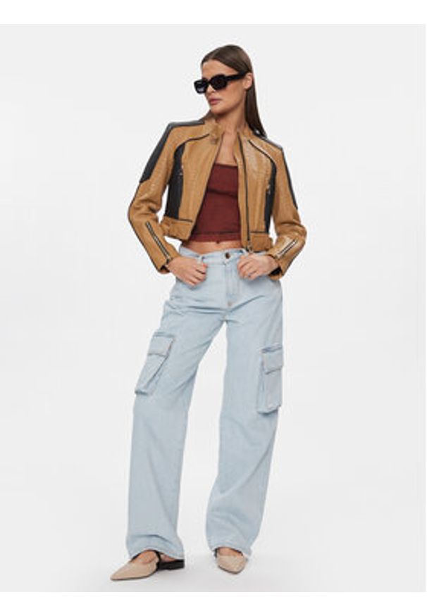 Pinko Jeansy Caty 102942 A1MV Błękitny Cargo Fit. Kolor: niebieski