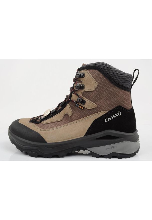 Buty sportowe trekkingowe męskie Aku Adapta Gore-tex wytrzymałe. Kolor: czarny, beżowy, wielokolorowy. Materiał: skóra, materiał. Szerokość cholewki: normalna. Technologia: Gore-Tex