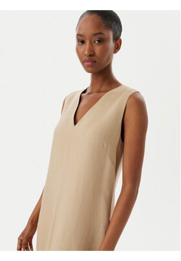 Weekend Max Mara Sukienka codzienna Egoista 2515221072 Beżowy Regular Fit. Okazja: na co dzień. Kolor: beżowy. Materiał: len. Typ sukienki: proste. Styl: casual