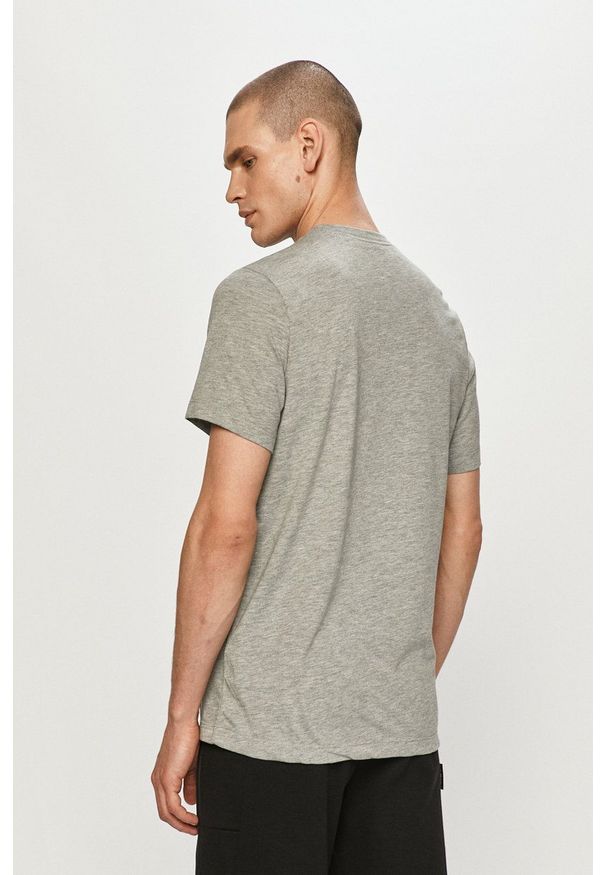 Nike - T-shirt. Okazja: na co dzień. Kolor: szary. Materiał: tkanina, dzianina, skóra, włókno. Wzór: nadruk. Styl: casual