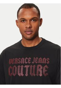 Versace Jeans Couture T-Shirt 77GAHL00 Czarny Regular Fit. Kolor: czarny. Materiał: bawełna #4