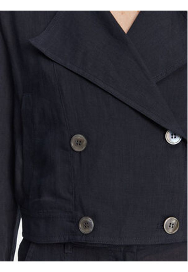 Marella Trencz Flavio 2513041094 Granatowy Relaxed Fit. Kolor: niebieski. Materiał: len
