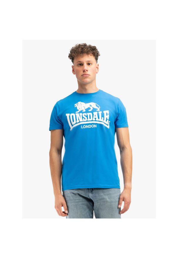 T-shirt o klasycznym kroju Lonsdale Logo. Kolor: wielokolorowy, niebieski, biały