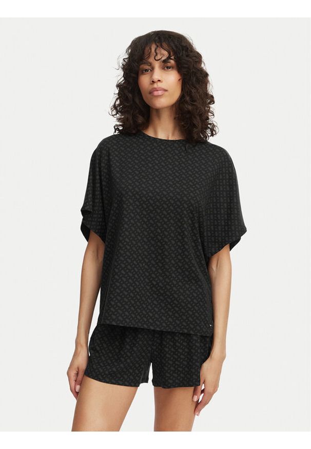 BOSS Koszulka piżamowa 50561029 Czarny Oversize. Kolor: czarny. Materiał: lyocell