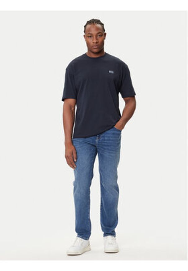 BOSS T-Shirt Te_Move 50547087 Granatowy Relaxed Fit. Kolor: niebieski. Materiał: bawełna