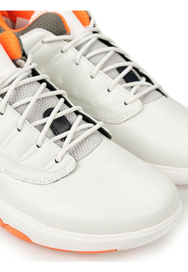 Geox Sneakersy "Modual" | U948LA 0856K | Modual | Mężczyzna | Biały, Pomarańczowy. Nosek buta: okrągły. Kolor: pomarańczowy, biały, wielokolorowy. Materiał: skóra, tkanina