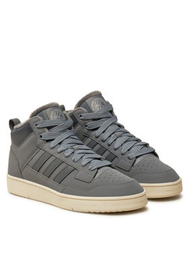 Adidas - adidas Sneakersy Rapid Court Mid Winterized JR0169 Szary. Kolor: szary. Materiał: skóra
