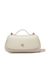 Calvin Klein Torebka LV04F3679G Kremowy. Kolor: kremowy. Materiał: skórzane #4