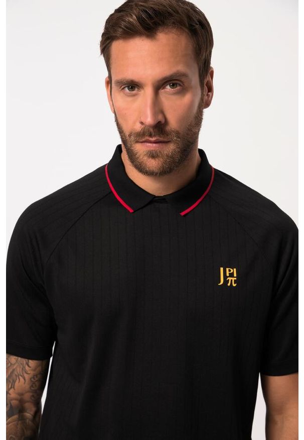 JAY-PI - Męska Koszulka polo FLEXNAMIC® piłka nożna funkcyjny dżersej kołnierzyk polo. Typ kołnierza: polo. Kolekcja: plus size. Kolor: czarny. Materiał: poliester, materiał