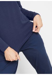 bonprix - Shirt w dopasowanym fasonie z długim rękawem. Okazja: na co dzień. Kolor: niebieski. Materiał: bawełna. Długość rękawa: długi rękaw. Długość: długie. Styl: casual #3