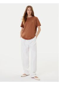 TwinSet - TWINSET T-Shirt 252TP2057 Brązowy Loose Fit. Kolor: brązowy. Materiał: bawełna