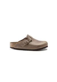 Klapki męskie Birkenstock Boston. Zapięcie: bez zapięcia. Kolor: brązowy. Materiał: skóra. Szerokość cholewki: normalna