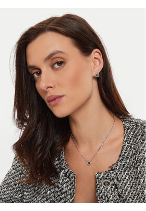 Guess Naszyjnik JUBN0464 3JW Srebrny. Materiał: metalowe. Kolor: srebrny