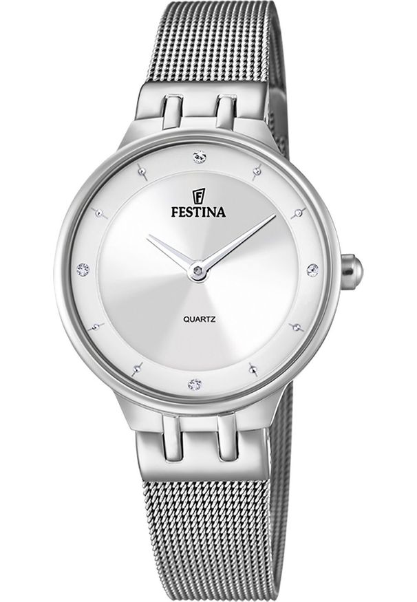 Zegarek Festina Zegarek damski Festina F20597-1 CYRKONIE srebrny. Kolor: srebrny