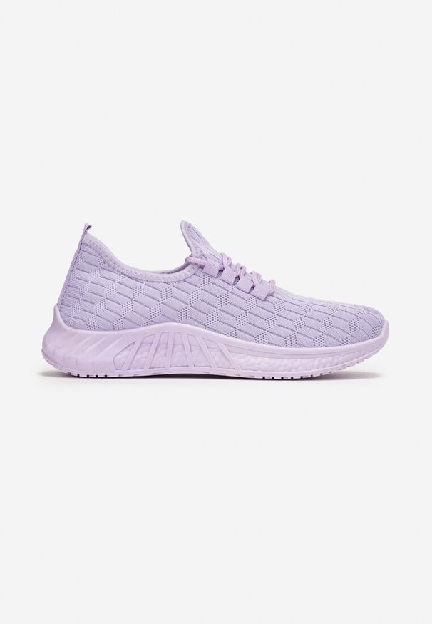 Born2be - Fioletowe Buty Sportowe Katenia. Okazja: na spacer. Wysokość cholewki: przed kostkę. Nosek buta: okrągły. Zapięcie: bez zapięcia. Kolor: fioletowy. Materiał: materiał. Szerokość cholewki: normalna. Sport: bieganie, turystyka piesza