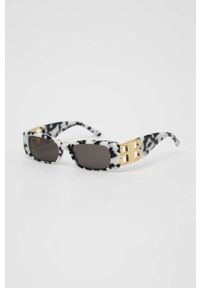 Balenciaga okulary przeciwsłoneczne damskie kolor szary. Kształt: prostokątne. Kolor: szary #6