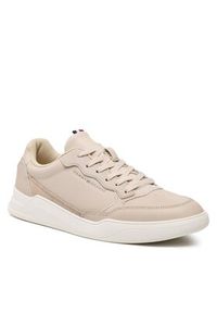 TOMMY HILFIGER - Tommy Hilfiger Sneakersy Elevated Cupsole Leather FM0FM04490 Beżowy. Kolor: beżowy. Materiał: skóra #6