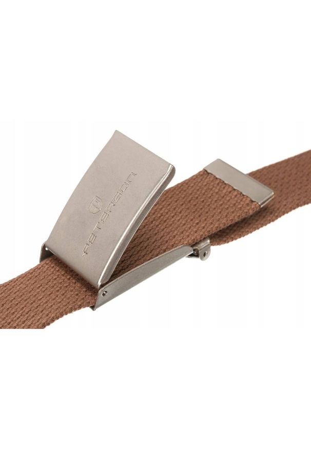 Pasek parciany Peterson [DH] PTN SILVER-BROWN brązowy. Kolor: brązowy. Materiał: jeans, materiał