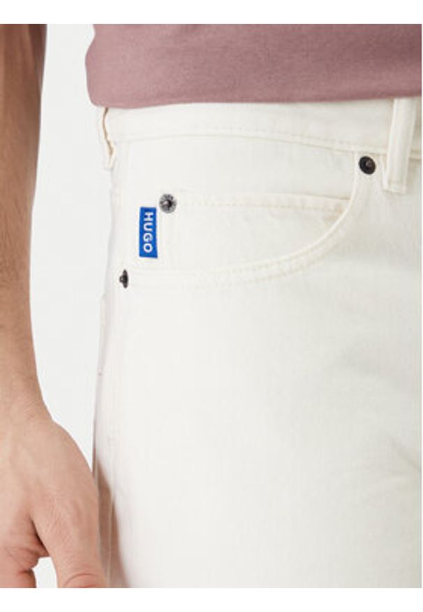 Hugo - HUGO Szorty jeansowe Skate 50555983 Écru Straight Fit. Materiał: bawełna