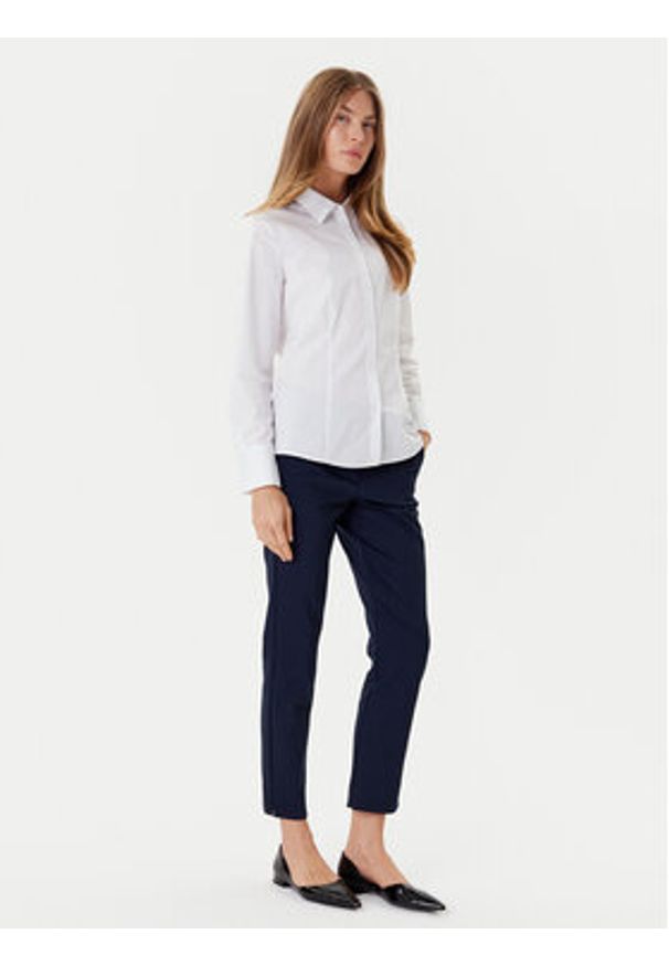 Marella Chinosy Abb 2523136031 Granatowy Slim Fit. Kolor: niebieski. Materiał: syntetyk, bawełna
