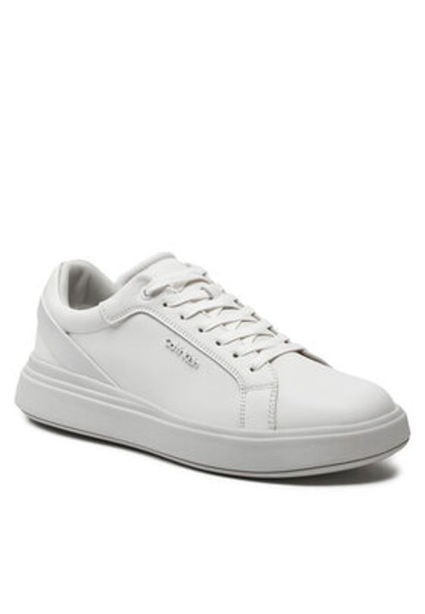 Calvin Klein Sneakersy Low Top Lace Up W/ Stripe HM0HM01494 Biały. Kolor: biały. Materiał: skóra